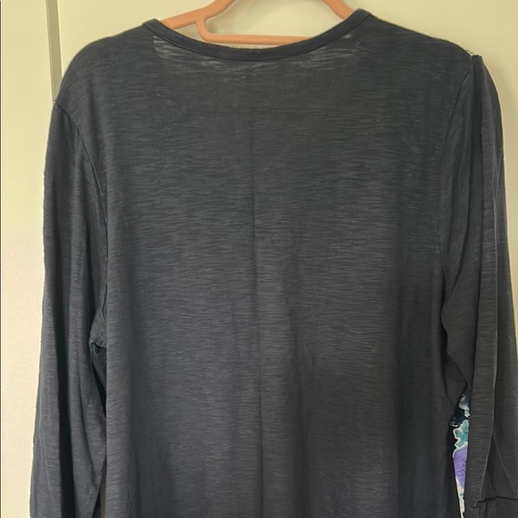 Chico's Navy Tunic with Purple Floral Design - Picture 7 of 8